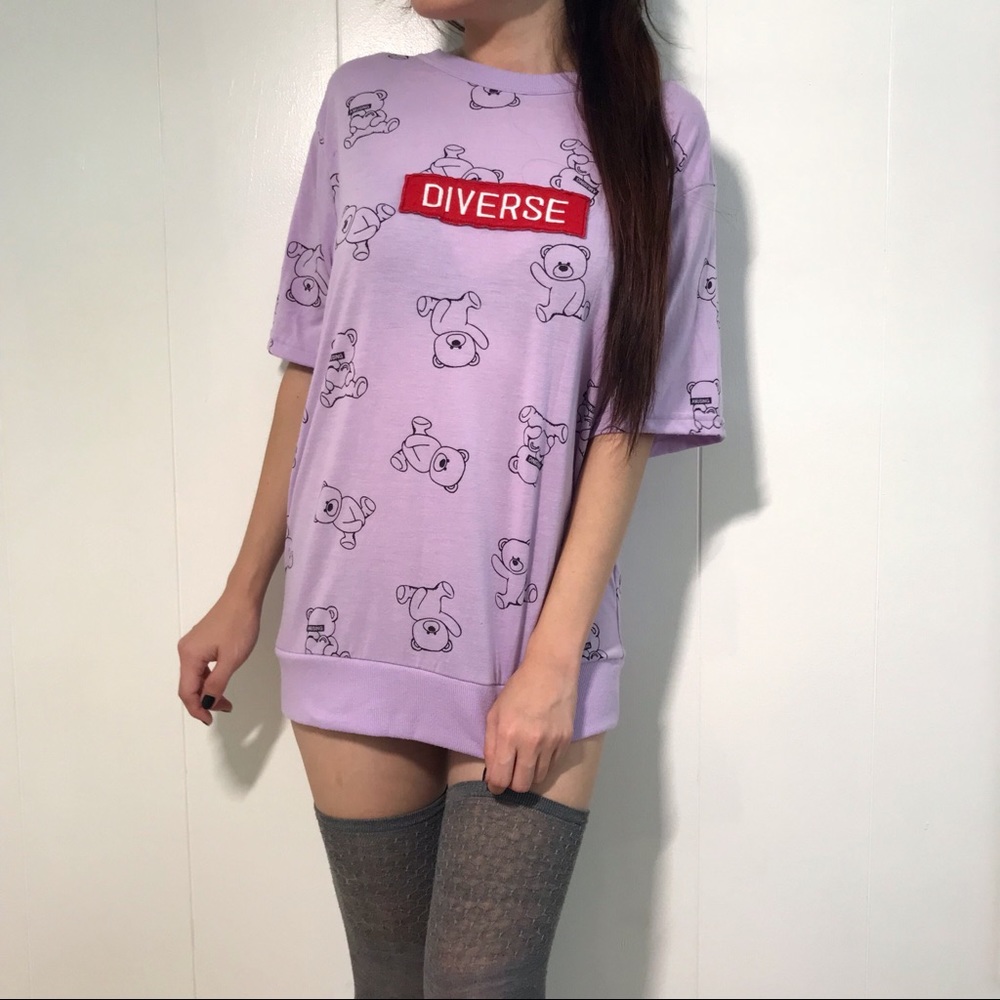 Vintage Pastel Goth Teddy Bear Top